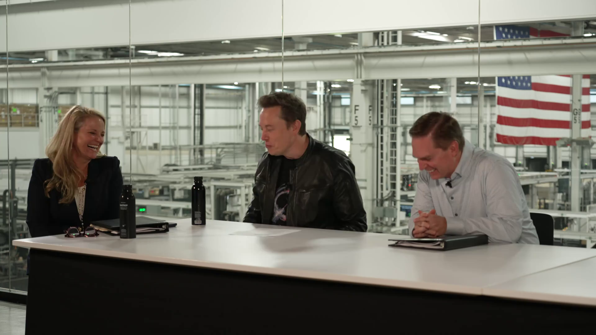 Gwynne, Elon and Bret cracking up as Elon hands over to the CFO: "I don't want to give Bret a heart attack" (SpaceX Q3 2026 webcast)